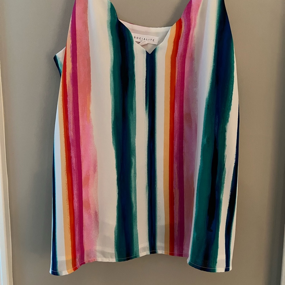 Socialite Multicolor Striped Tank Top